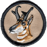 2 inch round embroidered WB patrol patch Pronghorn Antelope